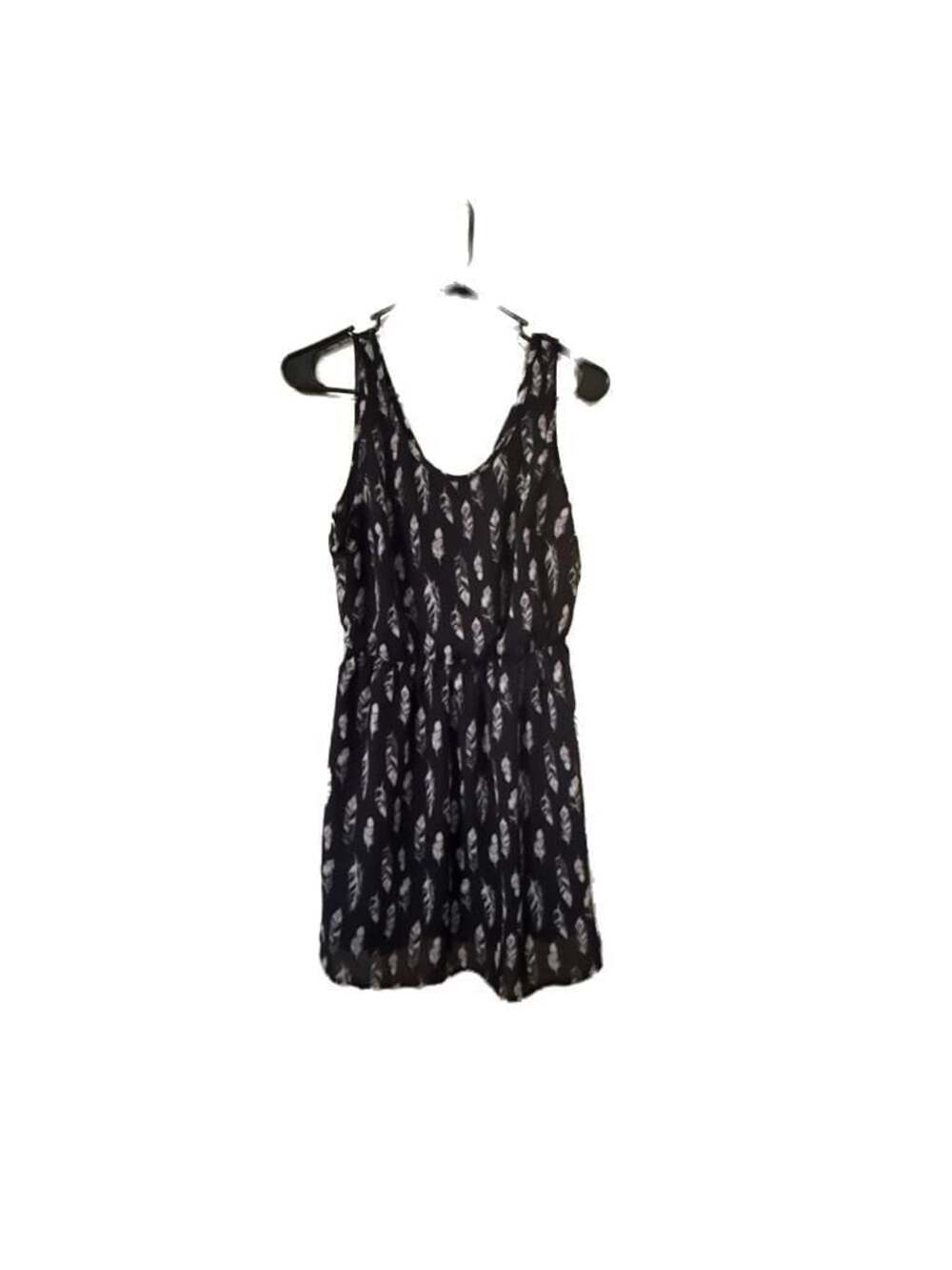Divided H&M Feather Print Sleeveless Cutout Dress Size 10